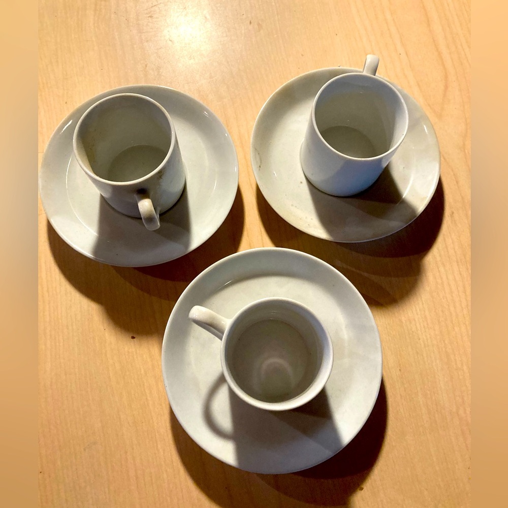 Elegant White Cup and Saucer Set of 3 tea set